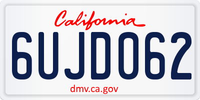 CA license plate 6UJD062