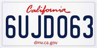 CA license plate 6UJD063