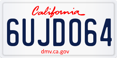 CA license plate 6UJD064