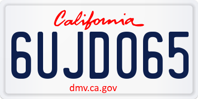 CA license plate 6UJD065