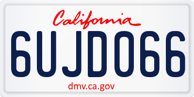 CA license plate 6UJD066