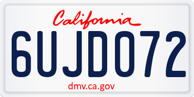 CA license plate 6UJD072