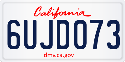 CA license plate 6UJD073