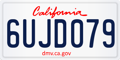CA license plate 6UJD079