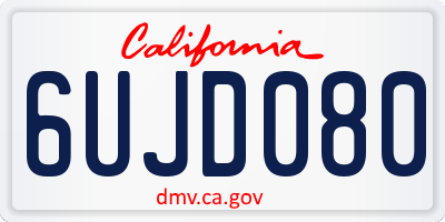 CA license plate 6UJD080