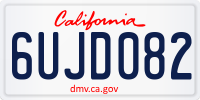 CA license plate 6UJD082