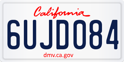 CA license plate 6UJD084