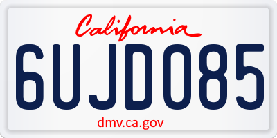 CA license plate 6UJD085