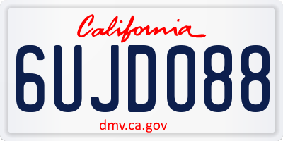 CA license plate 6UJD088