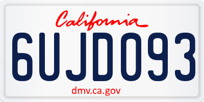 CA license plate 6UJD093