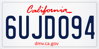 CA license plate 6UJD094