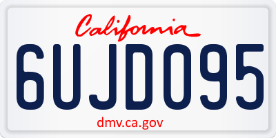 CA license plate 6UJD095