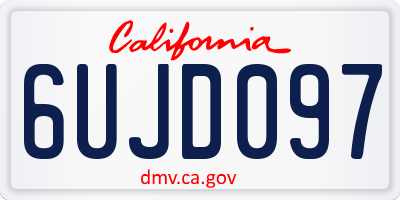 CA license plate 6UJD097