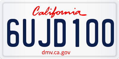 CA license plate 6UJD100