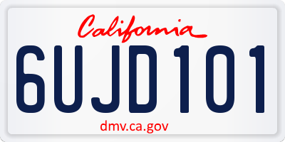 CA license plate 6UJD101
