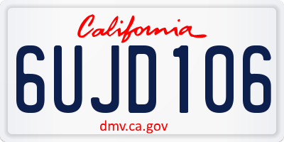 CA license plate 6UJD106