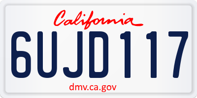 CA license plate 6UJD117