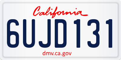 CA license plate 6UJD131