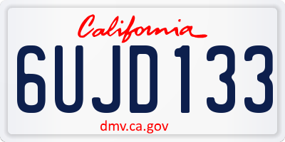 CA license plate 6UJD133