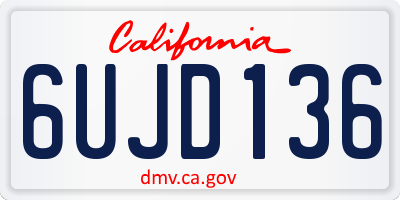 CA license plate 6UJD136