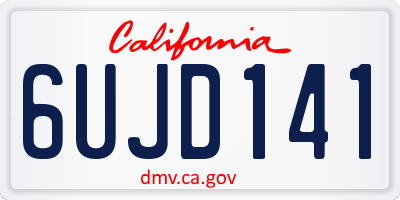 CA license plate 6UJD141