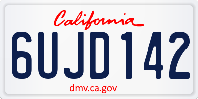 CA license plate 6UJD142