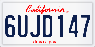 CA license plate 6UJD147