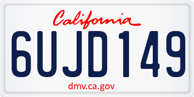CA license plate 6UJD149