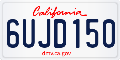 CA license plate 6UJD150