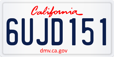 CA license plate 6UJD151