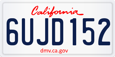CA license plate 6UJD152