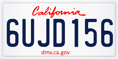 CA license plate 6UJD156