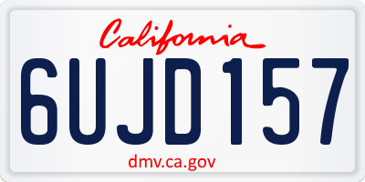 CA license plate 6UJD157