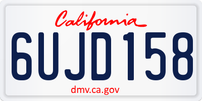 CA license plate 6UJD158