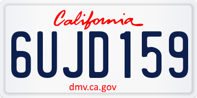 CA license plate 6UJD159