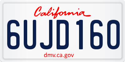 CA license plate 6UJD160
