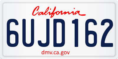 CA license plate 6UJD162