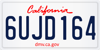CA license plate 6UJD164