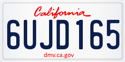 CA license plate 6UJD165
