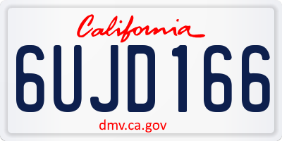 CA license plate 6UJD166