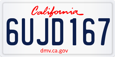 CA license plate 6UJD167
