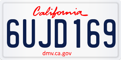 CA license plate 6UJD169