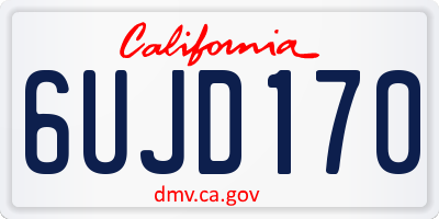 CA license plate 6UJD170