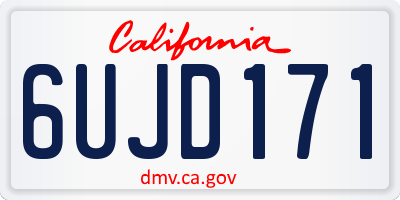 CA license plate 6UJD171