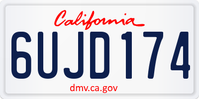 CA license plate 6UJD174