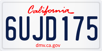 CA license plate 6UJD175