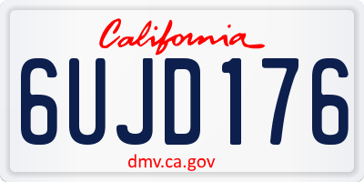 CA license plate 6UJD176