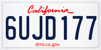 CA license plate 6UJD177