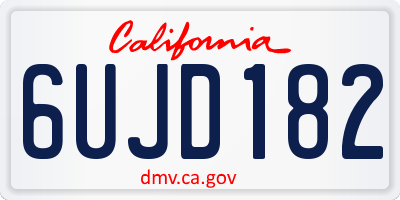 CA license plate 6UJD182