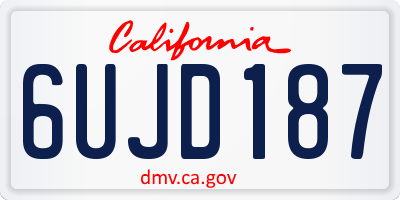 CA license plate 6UJD187